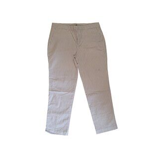 Gap Slim City Crop Pants Size 8 White & Blue Striped